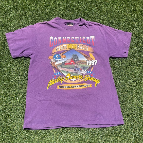 American Vintage Other - VTG ‘97 Harley Davidson Hog Rally Purple Shirt
